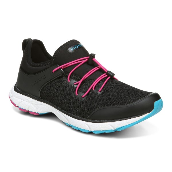 Vionic Trainers Ireland - London Sneaker Black - Womens Shoes For Sale | HMIFX-6792